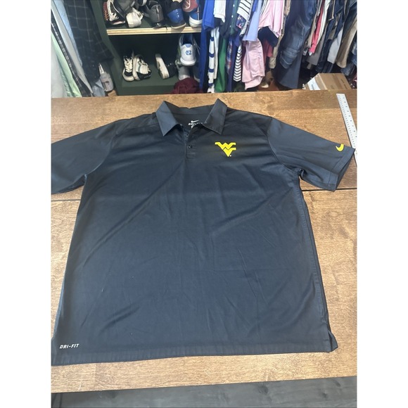 Nike Other - WEST VIRGINIA MOUNTAINEERS WVU NIKE DRI FIT POLO MENS XL Black
